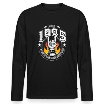 1985 Birthday, rocks everything 40th birthday - Men's Premium Organic Long Sleeve Shirt - black - Front - Nico (187cm)