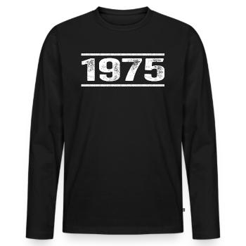 1975 Retro 1975 Birthday 1975 Vintage 1975 - Men's Premium Organic Long Sleeve Shirt - black - Front - Nico (187cm)
