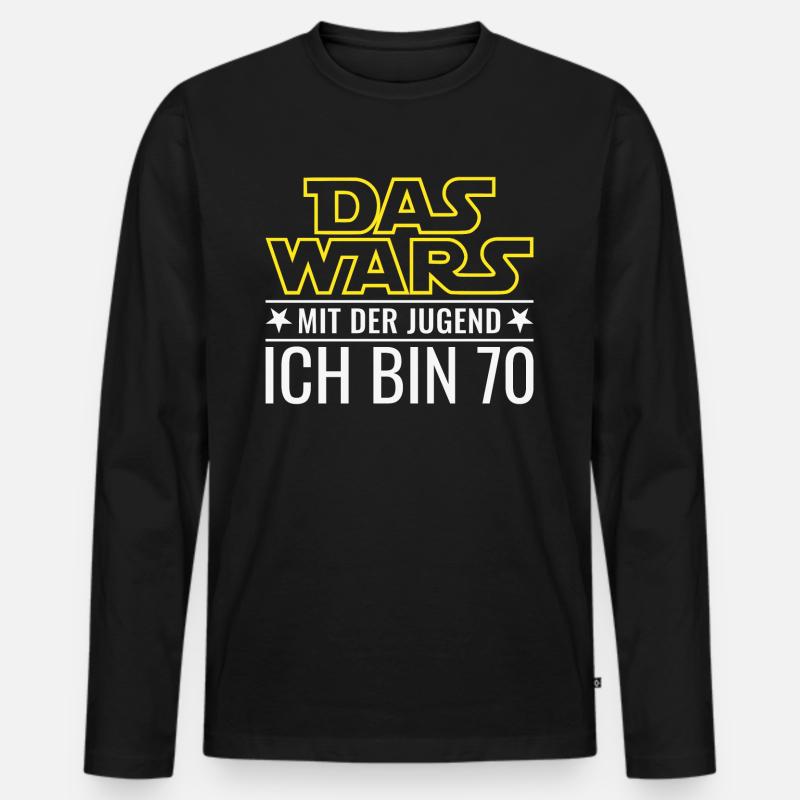 Das wars mit der Jugend - 70. Geburtstag Geschenk - Männer Premium Bio Langarmshirt - Schwarz