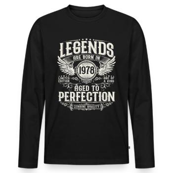 Né en 1978 Legends Cadeau d’anniversaire - T-shirt manches longues Premium bio Homme - noir - Devant - Nico (187cm)