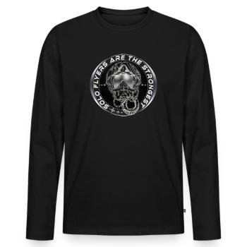 Fighterjet Pilot Helmet Sticker - Men's Premium Organic Long Sleeve Shirt - black - Front - Nico (187cm)