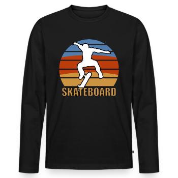 Sk8 skateboard skateboard skateboard skateboard - T-shirt manches longues Premium bio Homme - noir - Devant - Nico (187cm)