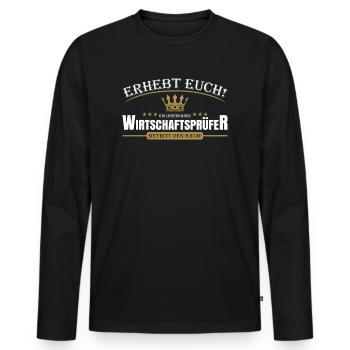 Wirtschaftsprüfer - Männer Premium Bio Langarmshirt - Schwarz - Vorne - Nico (187cm)