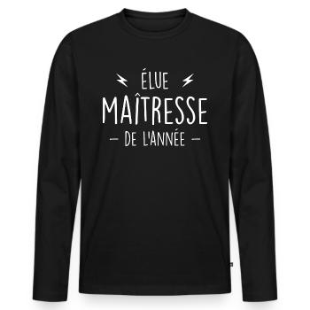 Elected Mistress of the Year - Formidable Mistress - Men's Premium Organic Long Sleeve Shirt - black - Front - Nico (187cm)