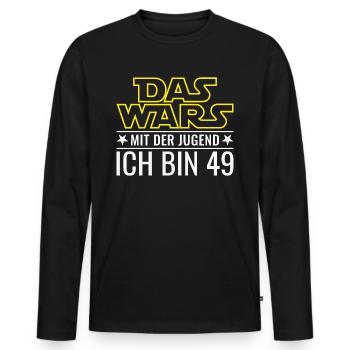 49. Geburtstag Das Wars Mit der Jugend Ich bin 49 - Männer Premium Bio Langarmshirt - Schwarz - Vorne - Nico (187cm)