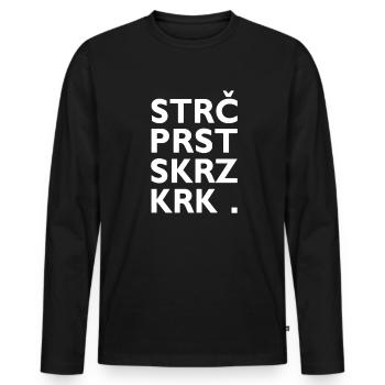 Strč Prst Skrz Krk - Tschechischer Zungenbrecher - Männer Premium Bio Langarmshirt - Schwarz - Vorne - Nico (187cm)