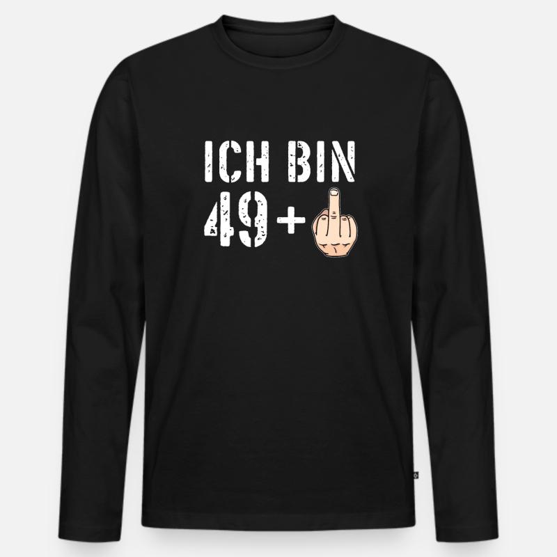 Ich bin 49 plus eins + 1 - 50. Geburtstag - Ü50 - Männer Premium Bio Langarmshirt - Schwarz