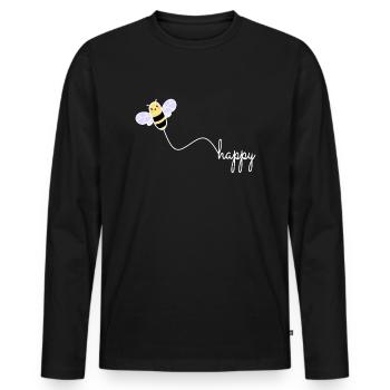 BEE HAPPY - Happy Protection de l’environnement BEE Wordplay - T-shirt manches longues Premium bio Homme - noir - Devant - Nico (187cm)