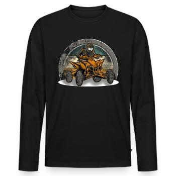 Quad ATV Offroad Quad Riders - Men's Premium Organic Long Sleeve Shirt - black - Front - Nico (187cm)