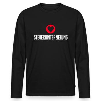 ICH LIEBE STEUERHINTERZIEHUNG - Männer Premium Bio Langarmshirt - Schwarz - Vorne - Nico (187cm)
