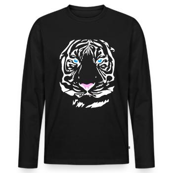 Siberian Tiger Design Cat Lion Lion Cat Wild - Men's Premium Organic Long Sleeve Shirt - black - Front - Nico (187cm)