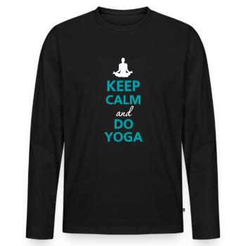 Keep Calm And Do Yoga - Yoga Love - Men's Premium Organic Long Sleeve Shirt - black - Front - Nico (187cm)