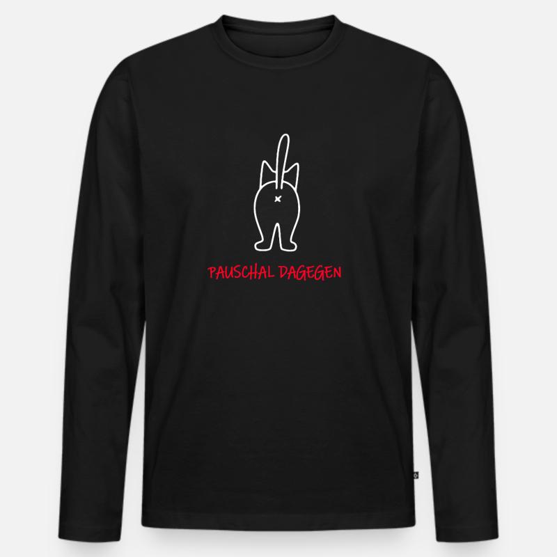 Pauschal dagegen - Männer Premium Bio Langarmshirt - Schwarz