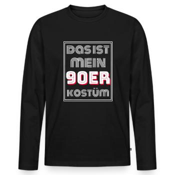 Das Ist Mein 90er Kostüm 90er Jahre Kind - Männer Premium Bio Langarmshirt - Schwarz - Vorne - Nico (187cm)
