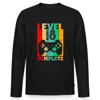 Level 18 Complete - Geburtstags 18 Jahre Geschenk - Männer Premium Bio Langarmshirt - Schwarz - Vorne - Nico (187cm)