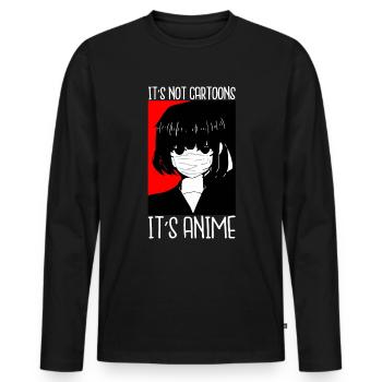 Ce n’est pas des dessins animés son anime - T-shirt manches longues Premium bio Homme - noir - Devant - Nico (187cm)