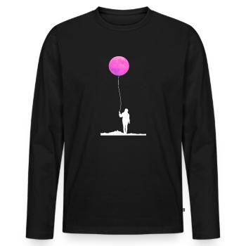 Moon Sunset Balloon Full Moon Balloon - Men's Premium Organic Long Sleeve Shirt - black - Front - Nico (187cm)