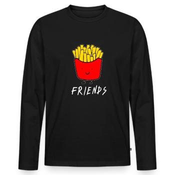 Best Friends - Best Friends - French fries - Fries - Men's Premium Organic Long Sleeve Shirt - black - Front - Nico (187cm)