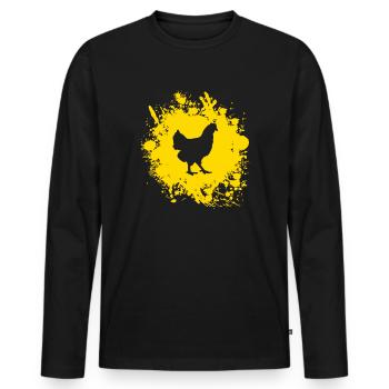 Mes filles de poulet - drôle de éleveur de poulet - T-shirt manches longues Premium bio Homme - noir - Devant - Nico (187cm)