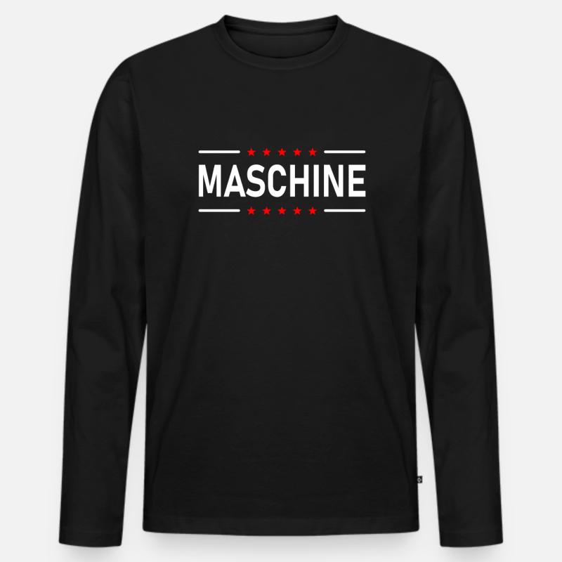 MASCHINE - Männer Premium Bio Langarmshirt - Schwarz