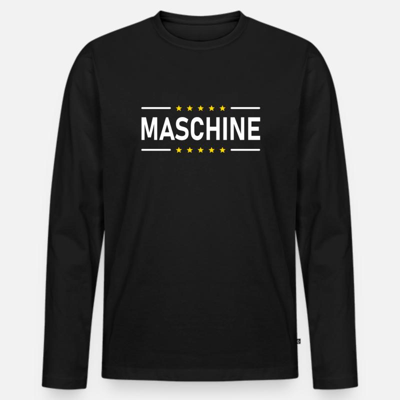 MASCHINE - Männer Premium Bio Langarmshirt - Schwarz
