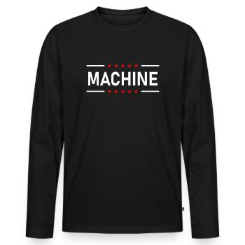 MACHINE - Men's Premium Organic Long Sleeve Shirt - black - Front - Nico (187cm)