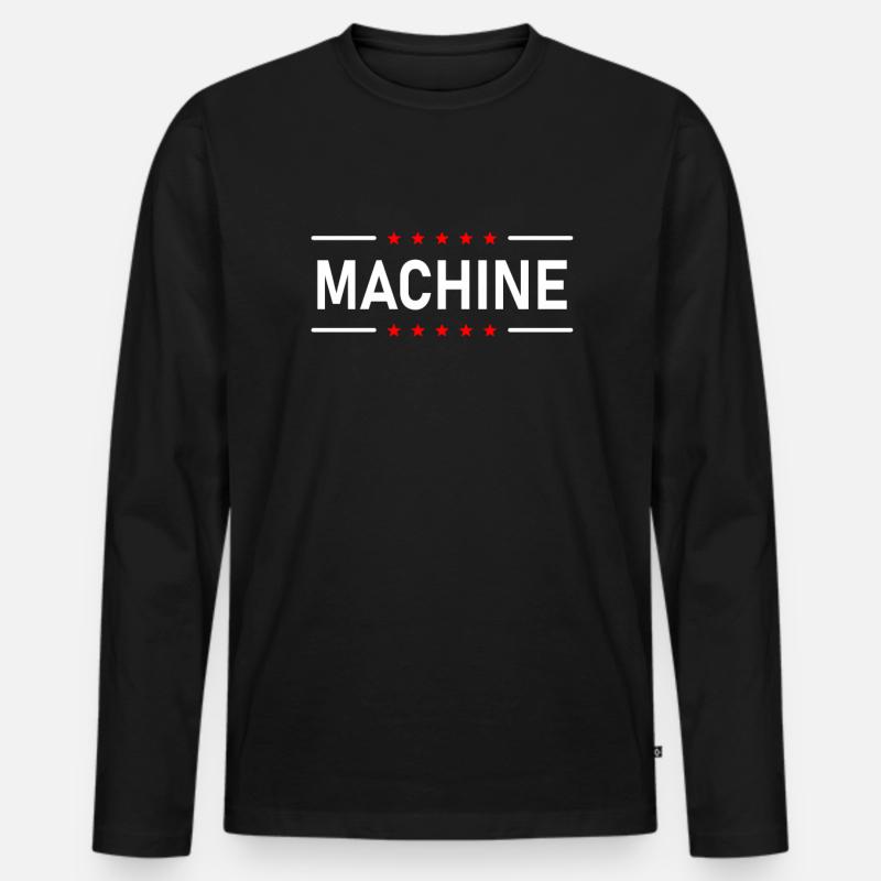 MACHINE - Männer Premium Bio Langarmshirt - Schwarz