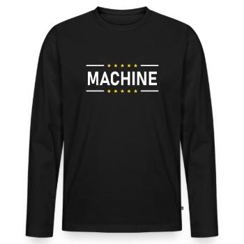 MACHINE - Men's Premium Organic Long Sleeve Shirt - black - Front - Nico (187cm)