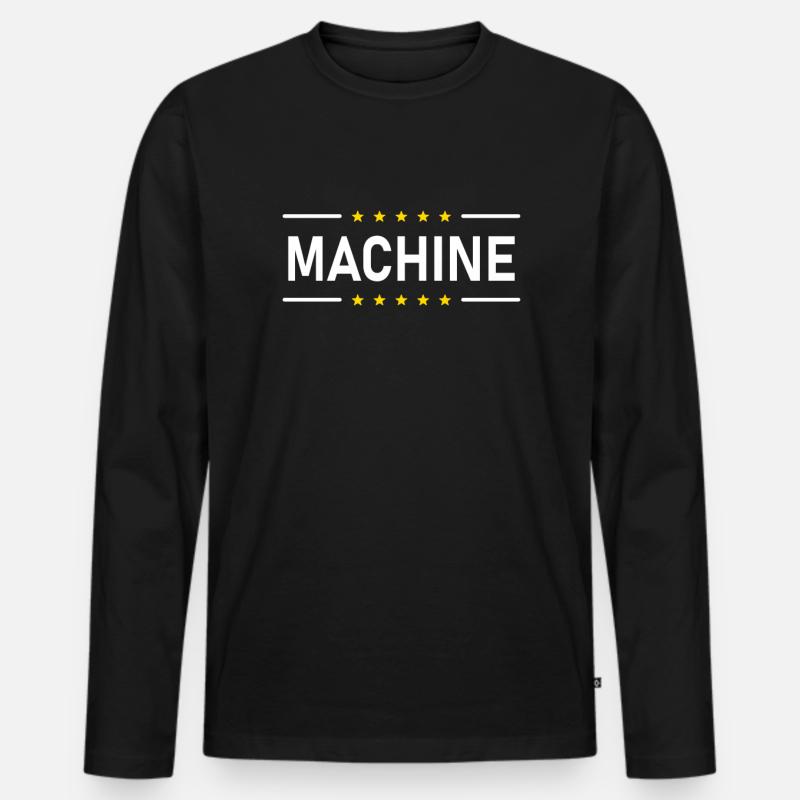 MACHINE - Männer Premium Bio Langarmshirt - Schwarz