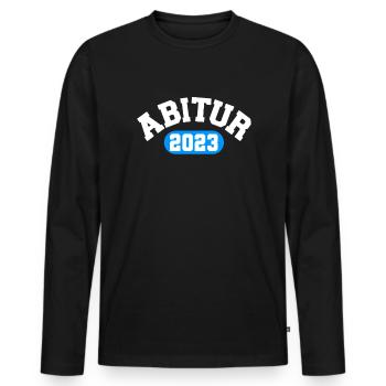 Abitur 2023 - Bestanden - Abi 23 - Abschluss - Männer Premium Bio Langarmshirt - Schwarz - Vorne - Nico (187cm)