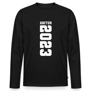 Abitur 2023 - Bestanden - Abi 23 - Abschluss - Männer Premium Bio Langarmshirt - Schwarz - Vorne - Nico (187cm)