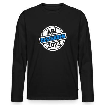 Abitur 2023 bestanden Abi Abiturient - Männer Premium Bio Langarmshirt - Schwarz - Vorne - Nico (187cm)