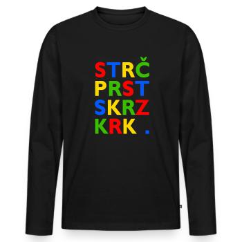 Strč Prst Skrz Krk - Tschechischer Zungenbrecher - Männer Premium Bio Langarmshirt - Schwarz - Vorne - Nico (187cm)