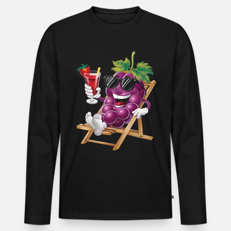 Grapes - Männer Premium Bio Langarmshirt - Schwarz