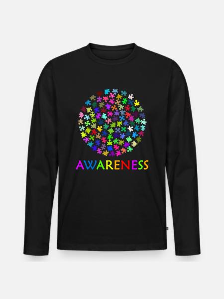 Sensibilisation à l'autisme - T-shirt manches longues Premium bio Homme - noir