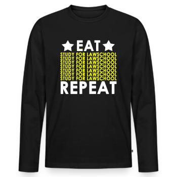 Jura Studium - Männer Premium Bio Langarmshirt - Schwarz - Vorne - Nico (187cm)