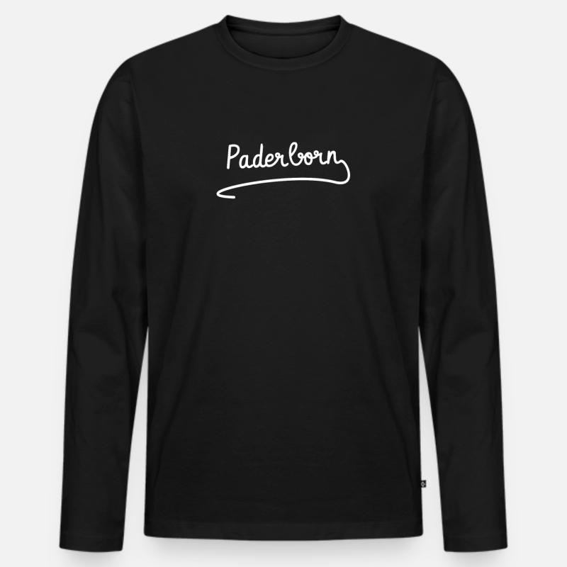 Paderborn - Männer Premium Bio Langarmshirt - Schwarz