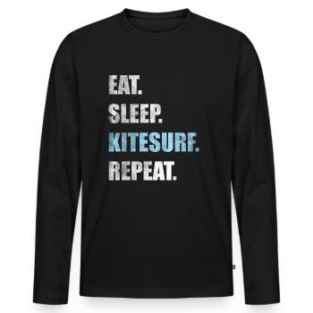 Kitesurfen Kitesurfer Kiteboarden Kiteboarder - Männer Premium Bio Langarmshirt - Schwarz - Vorne - Nico (187cm)