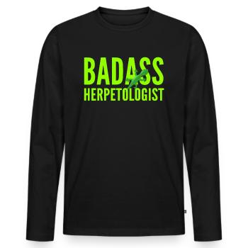 Herpetology Zoology Zoologist Gift - Men's Premium Organic Long Sleeve Shirt - black - Front - Nico (187cm)