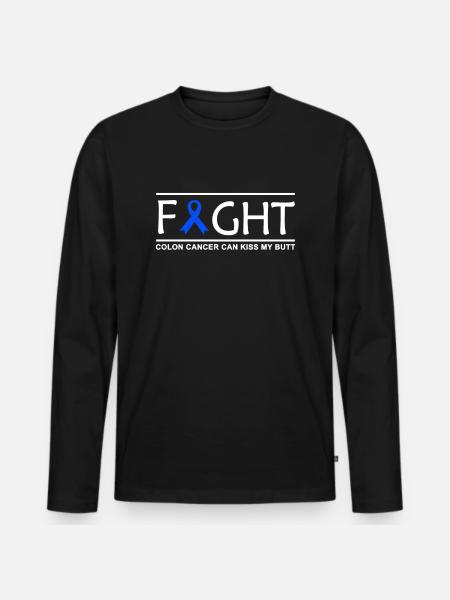 Darmkrebs Kämpfer - Männer Premium Bio Langarmshirt - Schwarz