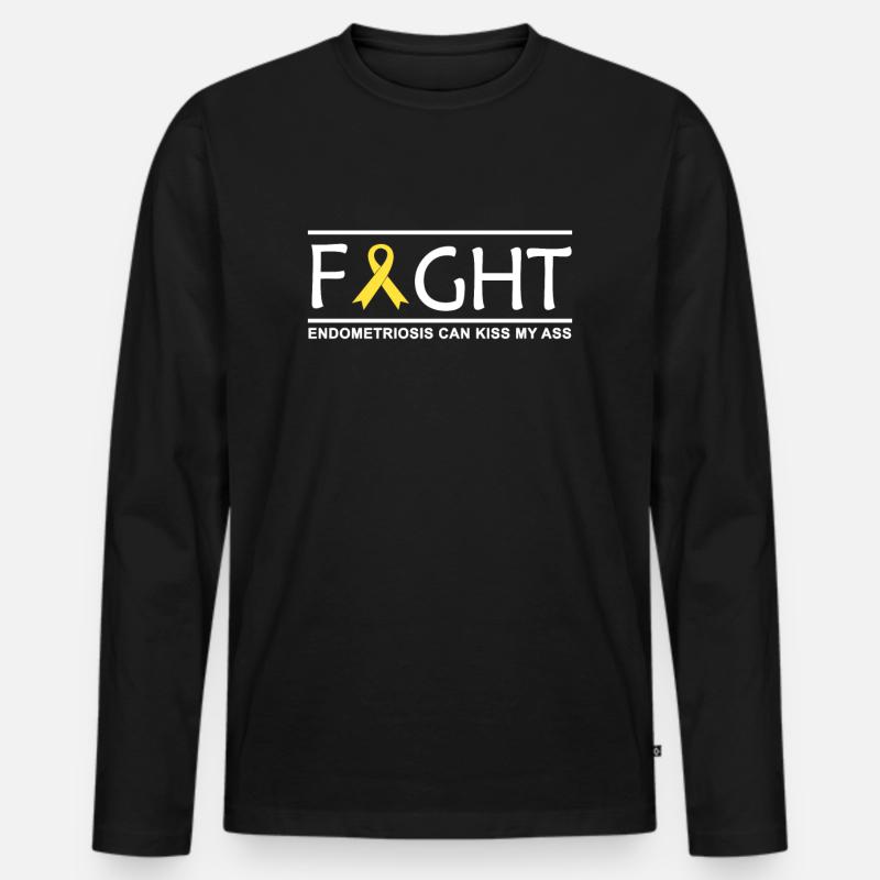 Endometriose - Männer Premium Bio Langarmshirt - Schwarz