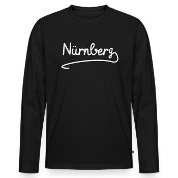 Cadeau de Nuremberg - T-shirt manches longues Premium bio Homme - noir - Devant - Nico (187cm)