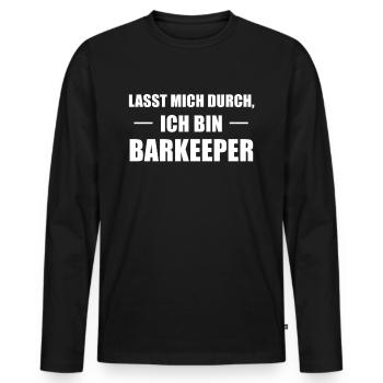 Bartender bartender spells gift - Men's Premium Organic Long Sleeve Shirt - black - Front - Nico (187cm)