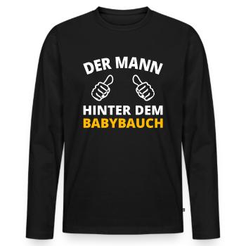 Paternité Père père père Pères Cadeaux - T-shirt manches longues Premium bio Homme - noir - Devant - Nico (187cm)