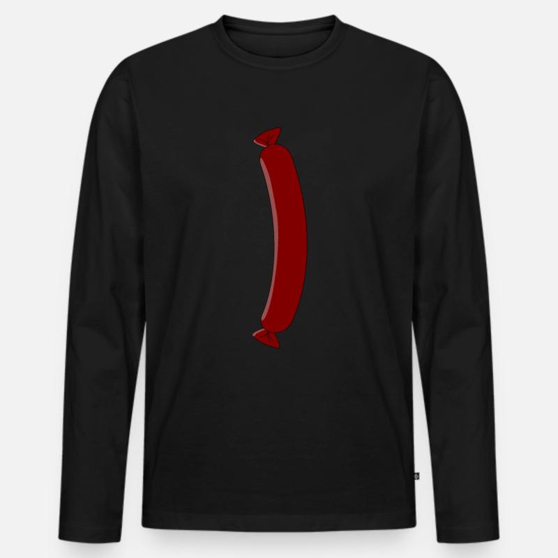 Wurst - Männer Premium Bio Langarmshirt - Schwarz