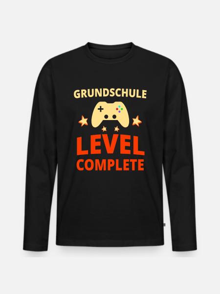 Grundschule Abschluss Geschenk - Männer Premium Bio Langarmshirt - Schwarz