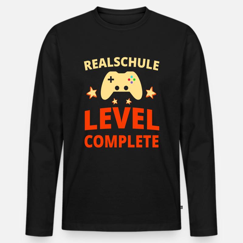 Realschule Abschluss Realschulabschluss Geschenk - Männer Premium Bio Langarmshirt - Schwarz