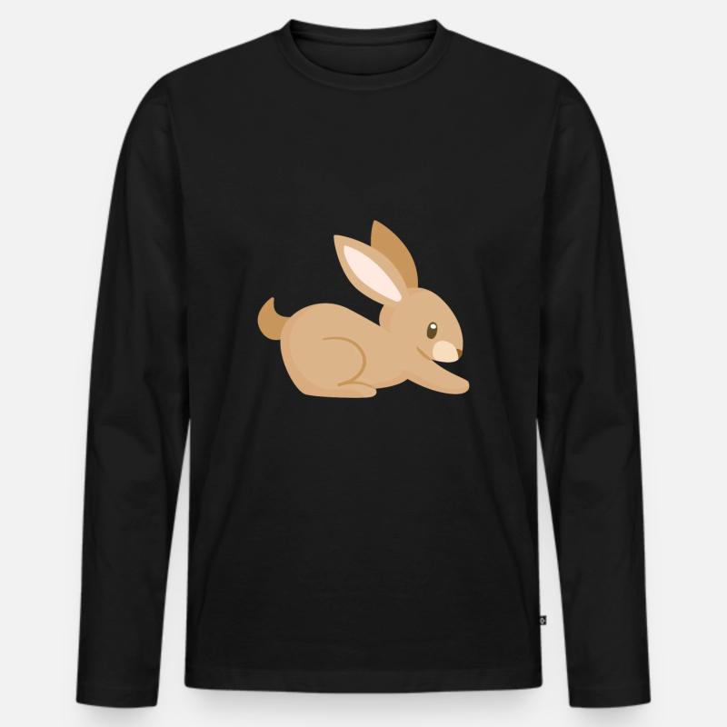 Hase - Männer Premium Bio Langarmshirt - Schwarz