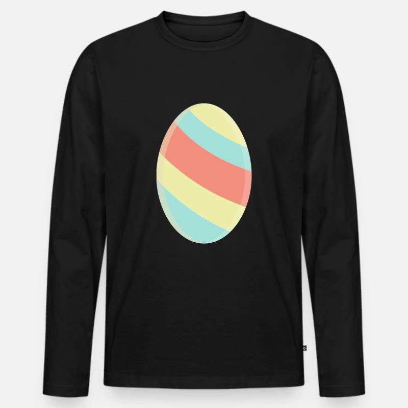 Osterei - Männer Premium Bio Langarmshirt - Schwarz