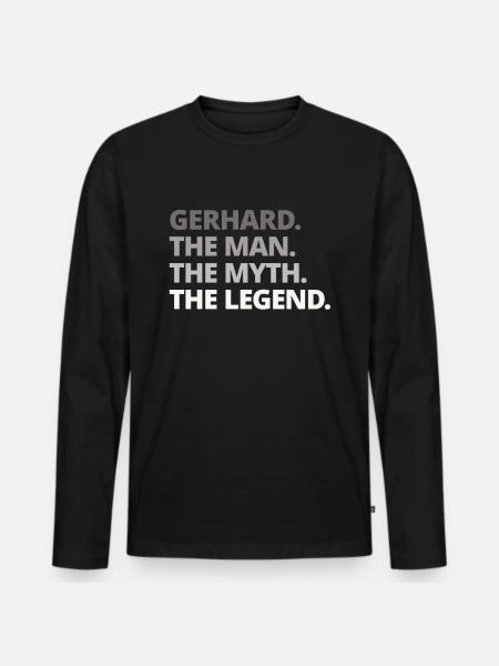 Gerhard name saying gift - Men's Premium Organic Long Sleeve Shirt - black